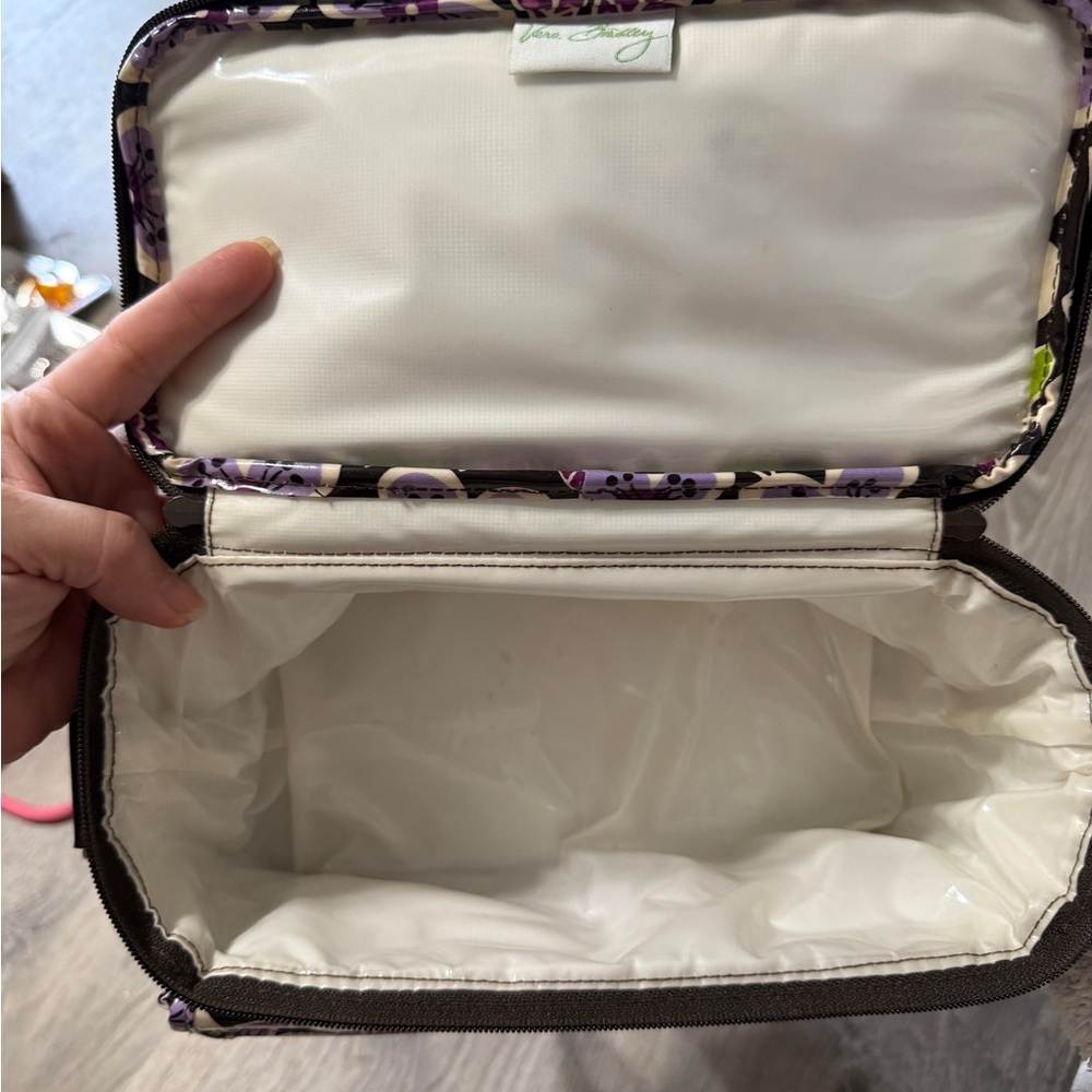 Vera Bradley Black and Purple Floral Cooler Bag - Picture 3 of 4